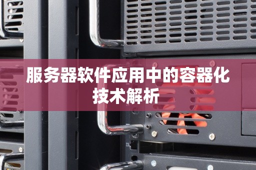 服务器软件应用中的容器化技术解析(图1)
